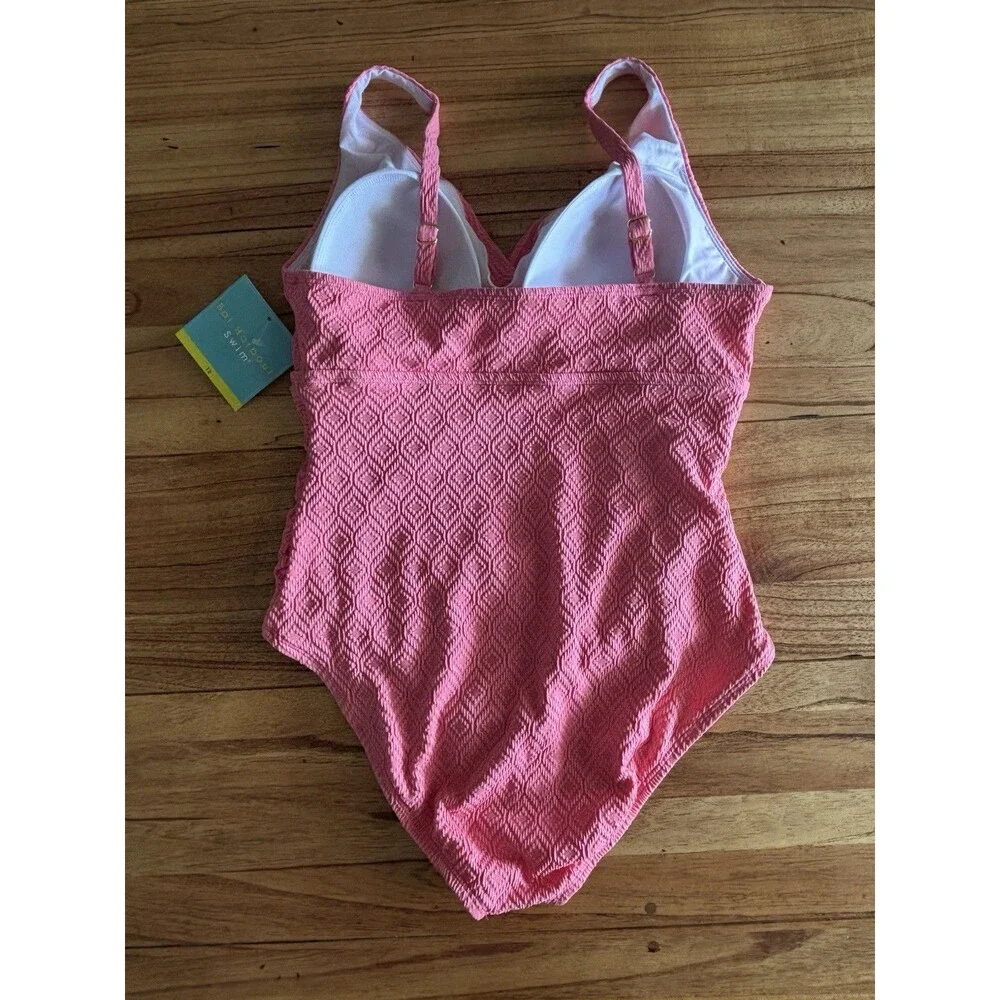 Women’s Bal Harbour Crossover One-Piece Swimsuit Size 12 Guava